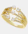 Charter Club Crystal & Imitation Pearl Wrap Ring, Macy's Exclusive In Gold