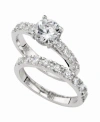 Charter Club Cubic Zirconia (3 Ct. T.w.) Engagement Ring Set In Fine Silver Plate In Silver