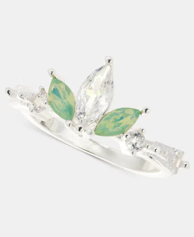 Charter Club Cubic Zirconia & Green Crystal Ring, Macy's Exclusive In Metallic