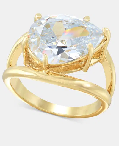 Charter Club Cubic Zirconia Pear-shape Ring, Macy's Exclusive In Gold