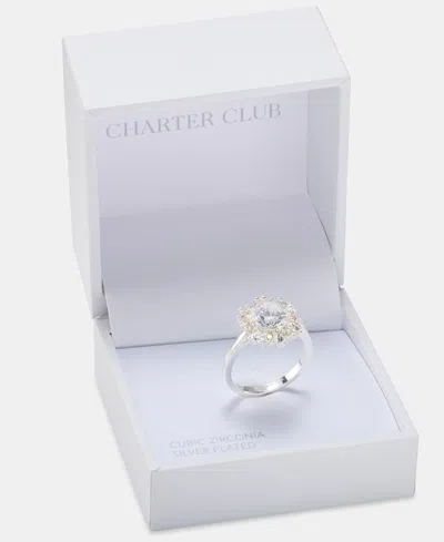 Charter Club Cubic Zirconia Ring, Macy's Exclusive In Silver