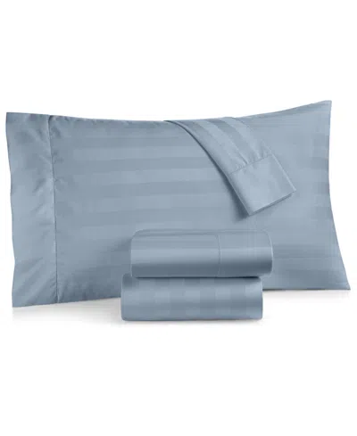 Charter Club Damask 1.5" Stripe 550 Thread Count 100% Cotton 4-pc. Sheet Set, Queen, Created For Macy's In Mountain Fog