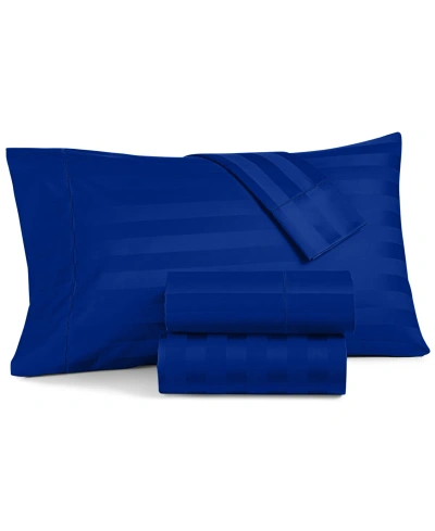 Charter Club Damask 1.5" Stripe 550 Thread Count 100% Cotton Pillowcase Pair, Standard, Created For Macy's In Blue