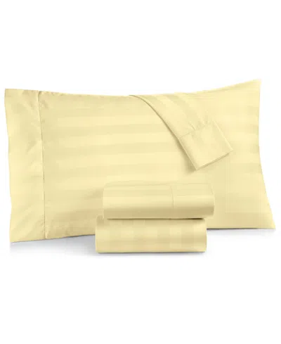 Charter Club Damask 1.5" Stripe 550 Thread Count 100% Cotton 4-pc. Sheet Set, California King, Created For Macy's In Buttercup