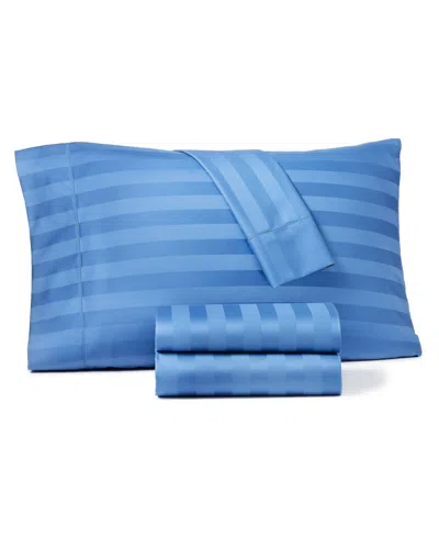 Charter Club 1.5" Stripe 550 Thread Count 100% Cotton 4-pc. Sheet Set, King, Exclusively At Macy's In Ocean