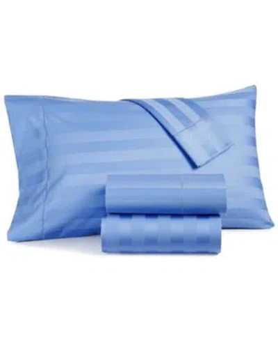 Charter Club Damask 1.5 Stripe 550 Thread Count 100 Cotton Sheet Sets Created For Macys In Cornflower