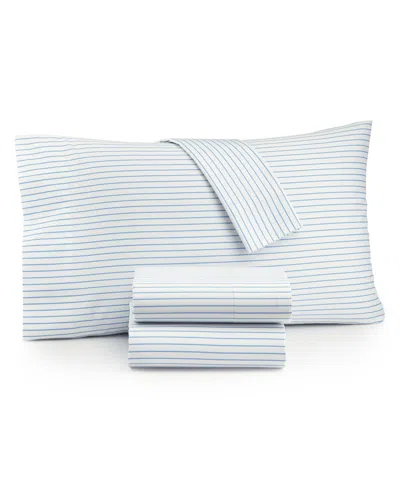 Charter Club Damask Designs 550 Thread Count Printed Cotton 4-pc. Sheet Set, King, Created For Macy's In Blue