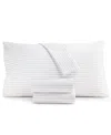 Charter Club 550 Thread Count Printed Cotton 4-pc. Sheet Set, King, Exclusively At Macy's In Ticking Stripes Tan