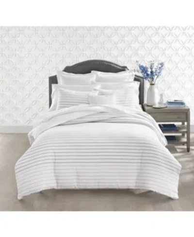 Charter Club Damask Designs Seersucker Ombre Stripe Comforter Set Created For Macys In Grey