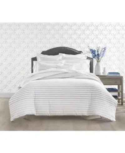 Charter Club Damask Designs Seersucker Ombre Stripe Duvet Cover Set Created For Macys In Grey