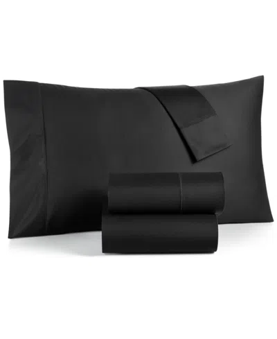 Charter Club Damask Solid 550 Thread Count 100% Cotton 4-pc. Sheet Set, California King, Created For Macy's In Black