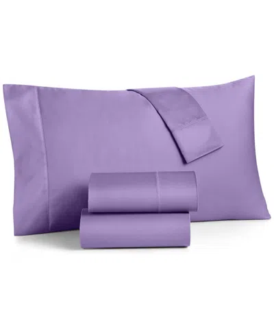 Charter Club Damask Solid 550 Thread Count 100% Cotton 4-pc. Sheet Set, Full, Created For Macy's In Purple