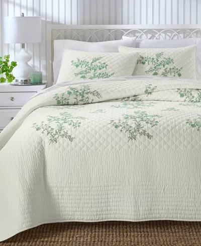 Charter Club Eden Embroidered 3-pc. Quilt Set, Full/queen, Macy's Exclusive In Green