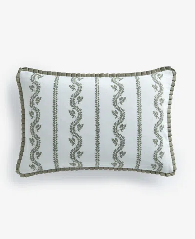 Charter Club Embroidered Garden Floral Decorative Pillow, 14" X 20", Macy's Exclusive In Green