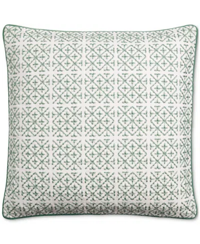 Charter Club Embroidered Tiles Decorative Pillow, 20" X 20", Exclusively At Macy's In Sage