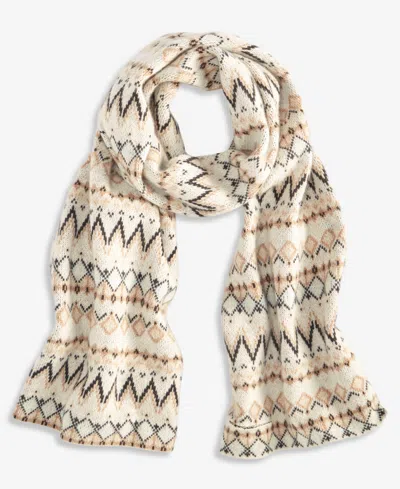 Charter Club Fair Isle Cashmere Ribbed Muffler, Macy's Exclusive In Gray