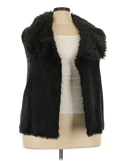 Pre-owned Charter Club Faux Fur Vest In Black