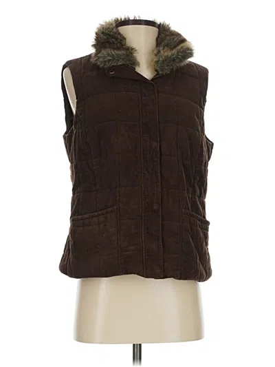 Pre-owned Charter Club Faux Fur Vest In Brown