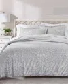 Charter Club Festive Damask Flannel 2-pc. Duvet Set, Twin, Macy's Exclusive In Gray