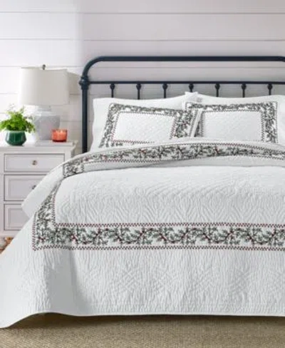 Charter Club Festive Frame Quilted Quilt Sets Macys Exclusive In Green Combo