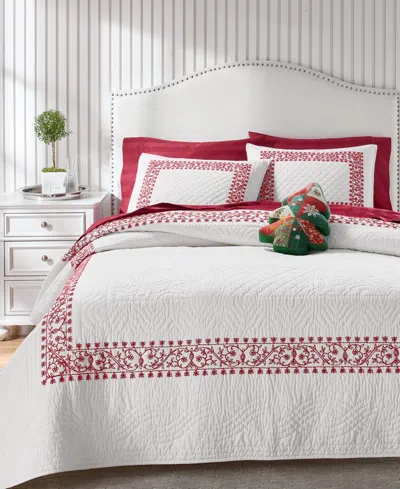 Charter Club Garland Embroidery 3-pc. Quilt Set, King, Macy's Exclusive In White