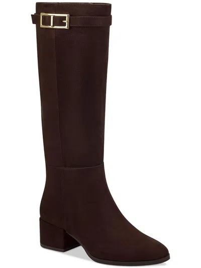 Charter Club Georgiaa Womens Faux Suede Tall Knee-high Boots In Brown