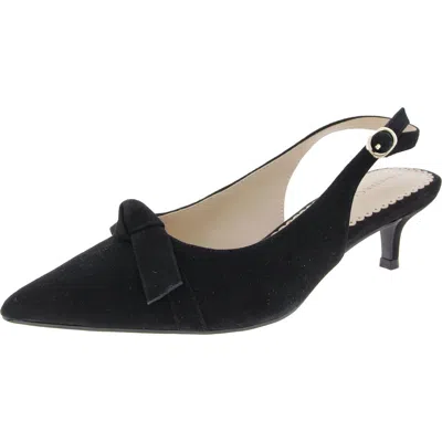 Charter Club Givanna Womens Suede Kitten Slingback Heels In Black