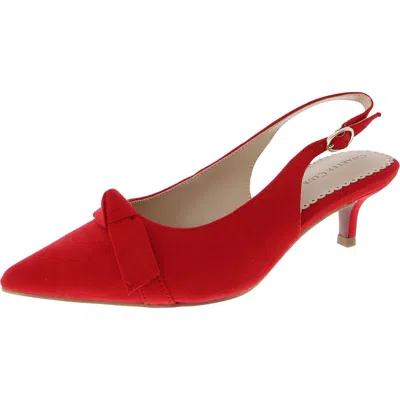 Charter Club Givanna Womens Suede Kitten Slingback Heels In Multi