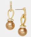 Charter Club Glass Pearl Drop Earrings, Macy's Exclusive In Gold