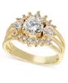 CHARTER CLUB GOLD-TONE CRYSTAL THREE-ROW BAND RING, CREATED FOR MACY'S