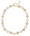 Charter Club Gold-tone Pave & Imitation Pearl Bead All-around Collar Necklace, 17" + 2" Extender, Exclusively At 