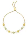 Charter Club Gold-tone Pave & Imitation Pearl Bead Slider Bracelet, Exclusively At Macy's