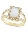 CHARTER CLUB GOLD-TONE PAVE & WHITE CRYSTAL SPLIT BAND RING, CREATED FOR MACY'S