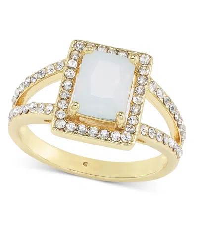 Charter Club Gold-tone Pave & White Crystal Split Band Ring, Created For Macy's