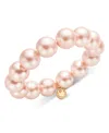 Charter Club Gold-tone Pink Imitation Pearl Stretch Bracelet, Exclusively At Macy's In Gold