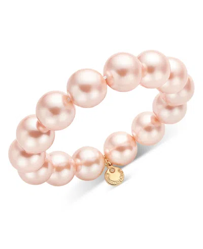 Charter Club Gold-tone Pink Imitation Pearl Stretch Bracelet, Exclusively At Macy's