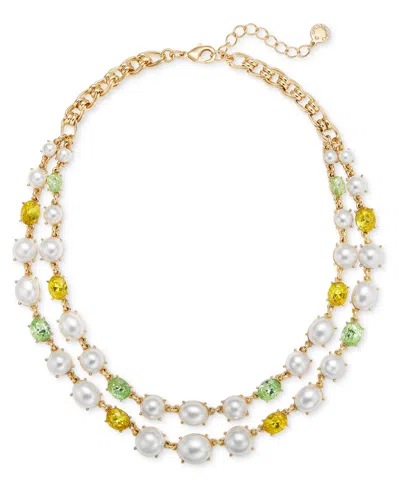 Charter Club Gold-tone Stone & Imitation Pearl Layered Statement Necklace, 17" + 2" Extender, Exclusively At Macy