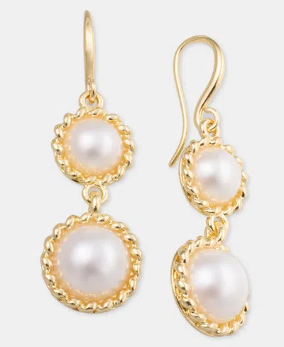 Charter Club Imitation Pearl Double Drop Earrings, Macy's Exclusive In Gold