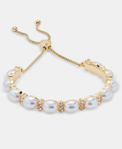 Charter Club Imitation Pearl Slider Bracelet, Macy's Exclusive In Gold