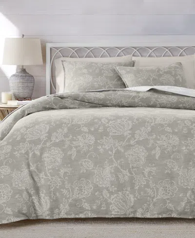 Charter Club Jacobean Chenille 3-pc. Duvet Set, Full/queen, Exclusively At Macy's In Gray