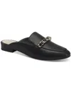 Charter Club Karip Womens Faux Leather Chain Mules In Black