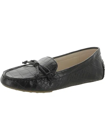 Charter Club Katee Womens Faux Leather Moccasins Loafers In Black
