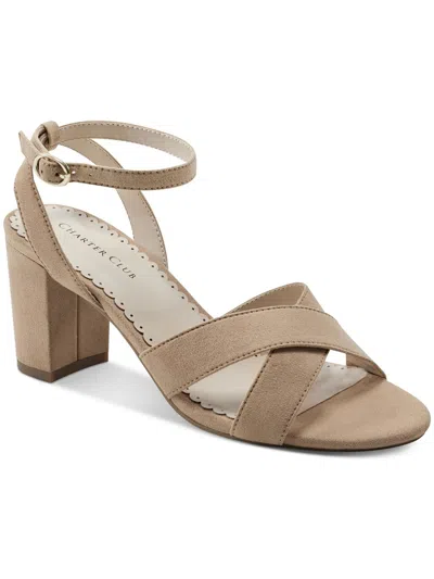 Charter Club Kyraa Womens Faux Suede Dressy Block Heels In Beige