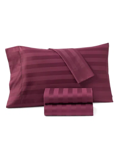 Charter Club Lastact!  1.5" Stripe 550 Thread Count 100% Cotton 4-pc. Sheet Set, Full, Exclusively At