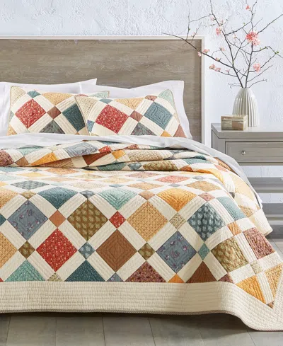 Charter Club Lattice Artisan Cotton Quilt, Full/queen, Exclusively At Macy's In Ivory Combo