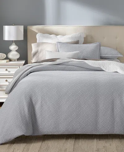 Charter Club Lattice Medallion 3-pc. Comforter Set, King, Exclusively At Macy's In Gray