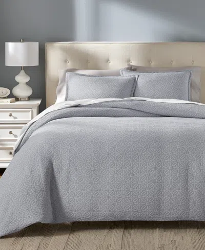 Charter Club Lattice Medallion Gray 3-pc. Comforter Set, Full/queen In Multi