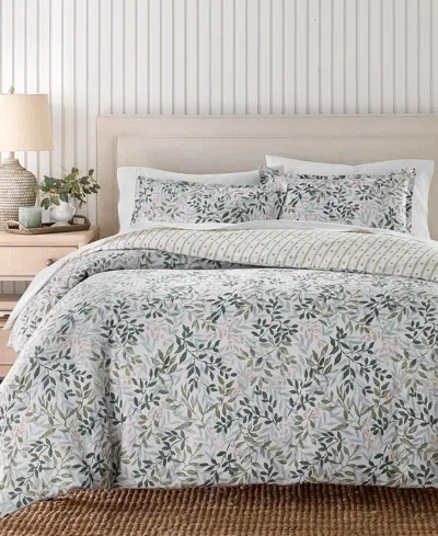 Charter Club Linden Vines Print 2-piece Comforter Set, Twin, Macy's Exclusive In Green