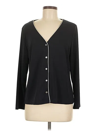 Pre-owned Charter Club Long Sleeve Blouse In Black
