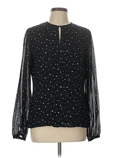 Pre-owned Charter Club Long Sleeve Blouse In Black